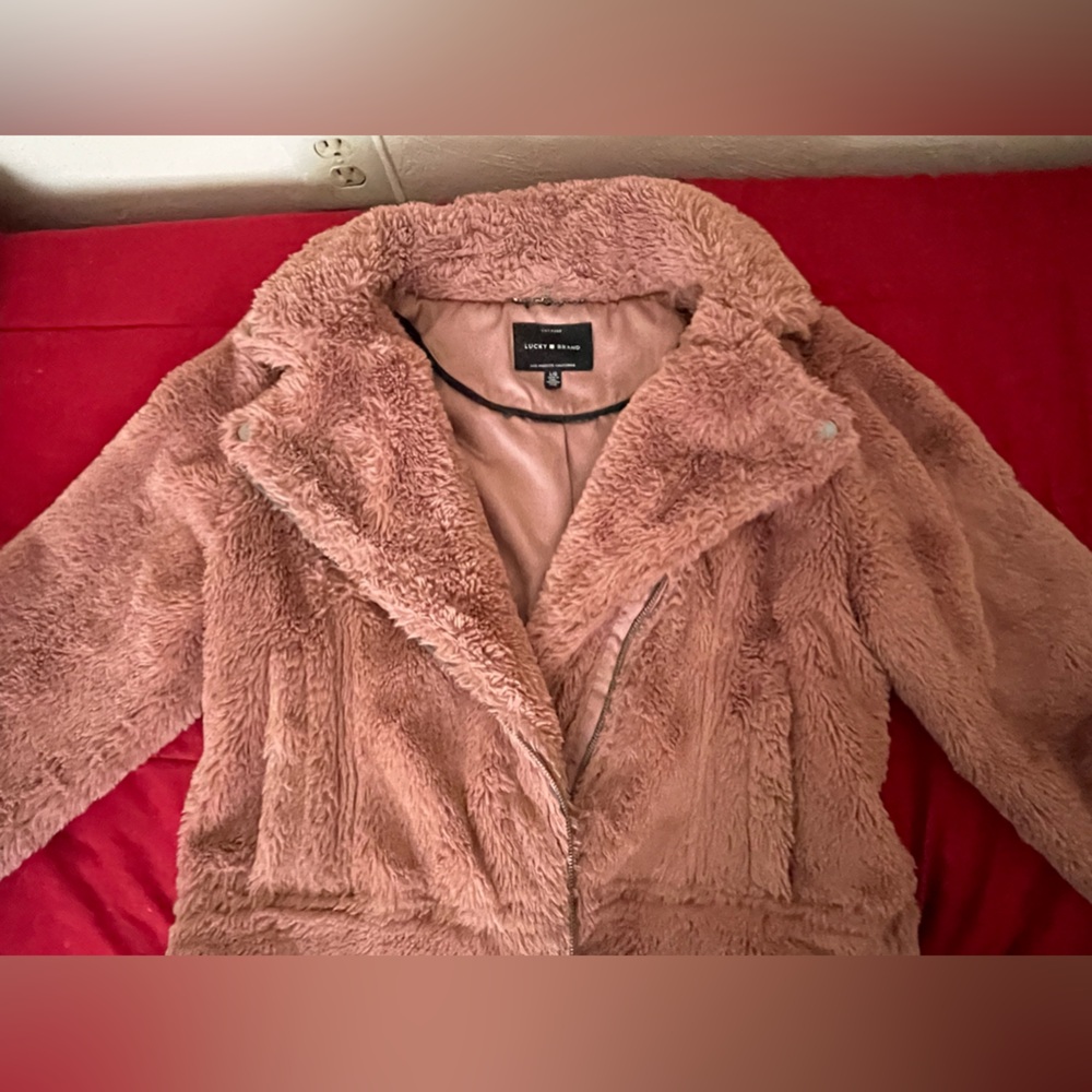 Lucky Brand Pink Fur Coat